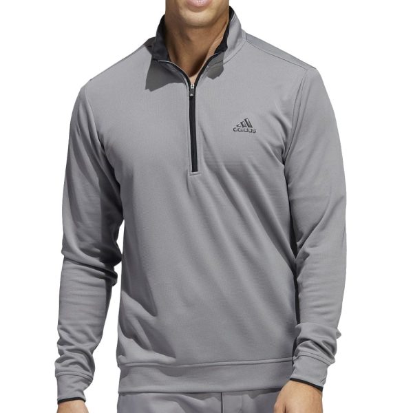 adidas Lightweight 1 4 Zip Pullover - Grey Three Black on Sale