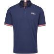 Oscar Jacobson Durham Tour Polo Shirt - Navy Jewel Red on Sale