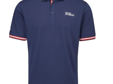 Oscar Jacobson Durham Tour Polo Shirt - Navy Jewel Red on Sale