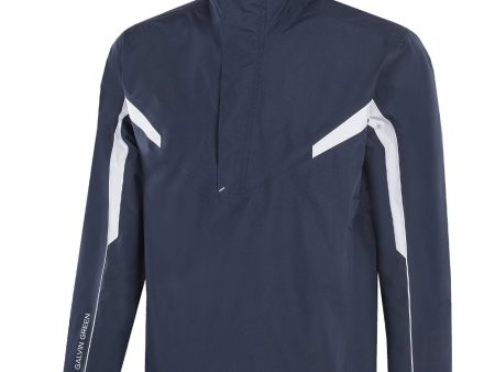 Galvin Green Abe Gore-Tex 1 2 Zip Waterproof Jacket - Navy Cool Grey White For Sale