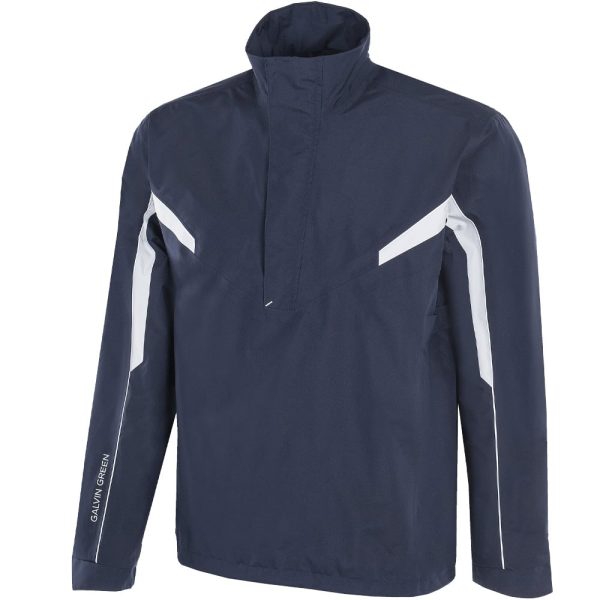 Galvin Green Abe Gore-Tex 1 2 Zip Waterproof Jacket - Navy Cool Grey White For Sale