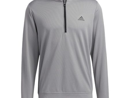 adidas Lightweight 1 4 Zip Pullover - Grey Three Black on Sale