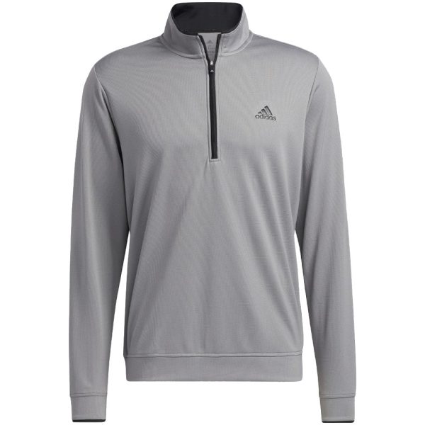 adidas Lightweight 1 4 Zip Pullover - Grey Three Black on Sale