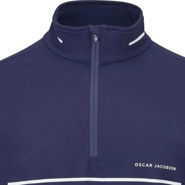 Oscar Jacobson Darwin 1 4 Zip Pullover - Navy White Discount