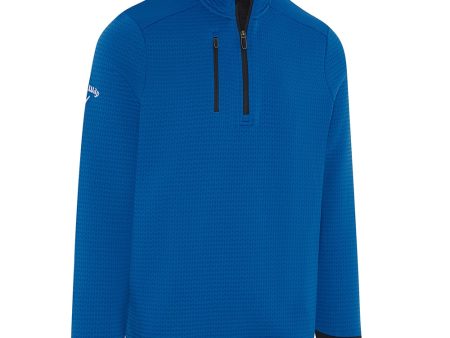 Callaway Midweight Textured 1 4 Zip Pullover - Lapis Blue Supply