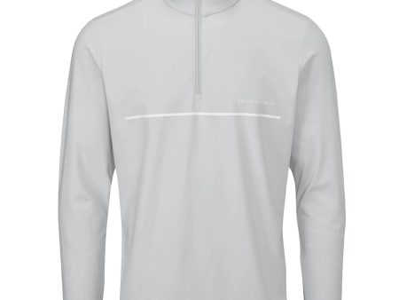 Oscar Jacobson Darwin 1 4 Zip Pullover - Lunar Grey White For Cheap