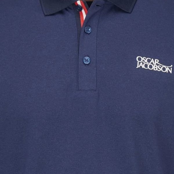 Oscar Jacobson Durham Tour Polo Shirt - Navy Jewel Red on Sale