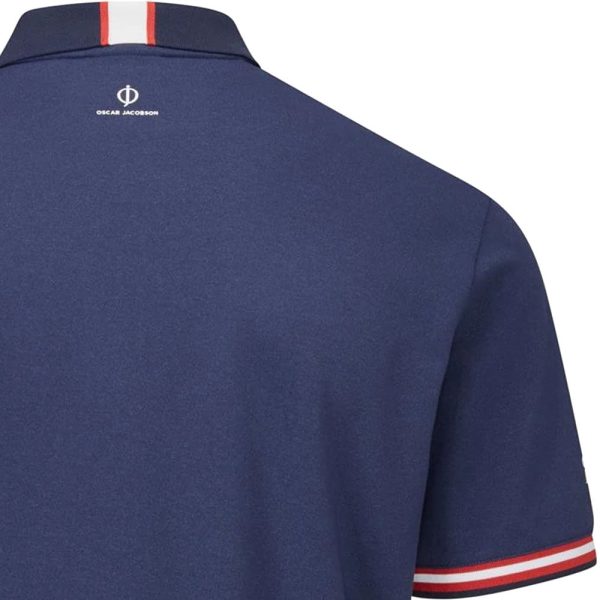 Oscar Jacobson Durham Tour Polo Shirt - Navy Jewel Red on Sale