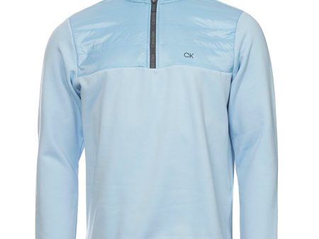 Calvin Klein Ramond Hybrid 1 4 Zip Pullover - Airblue Fashion